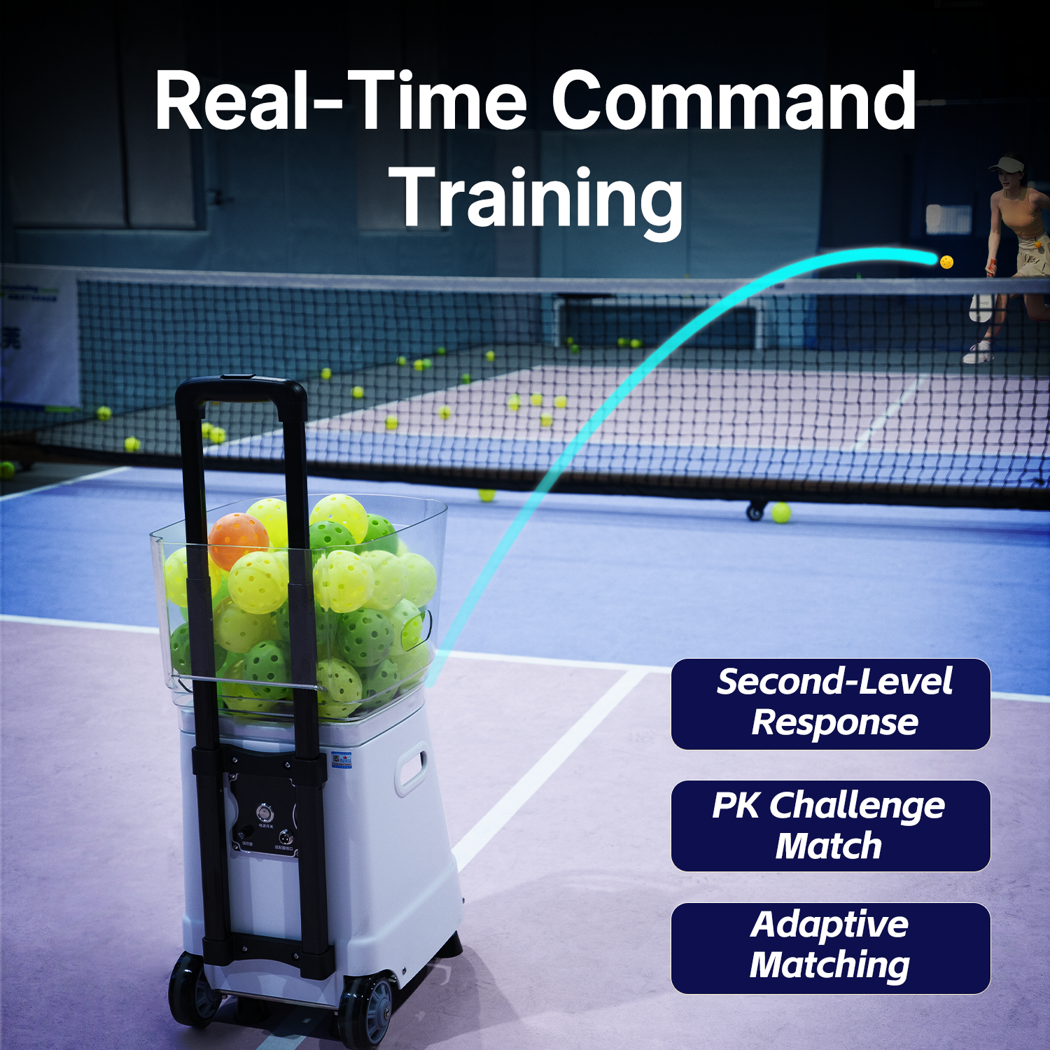 Smart Pickleball Serving Machine Trainer with APP Control C6