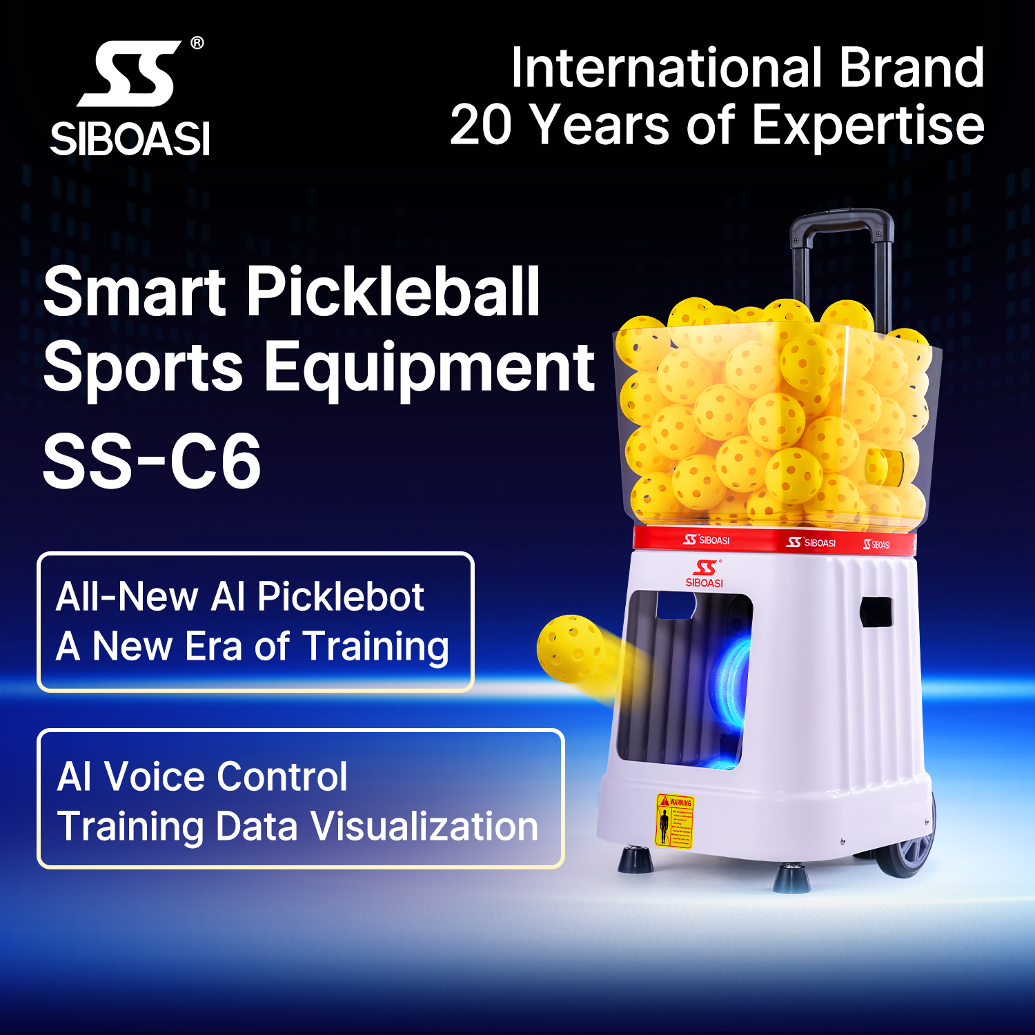 Smart Pickleball Serving Machine Trainer with APP Control C6