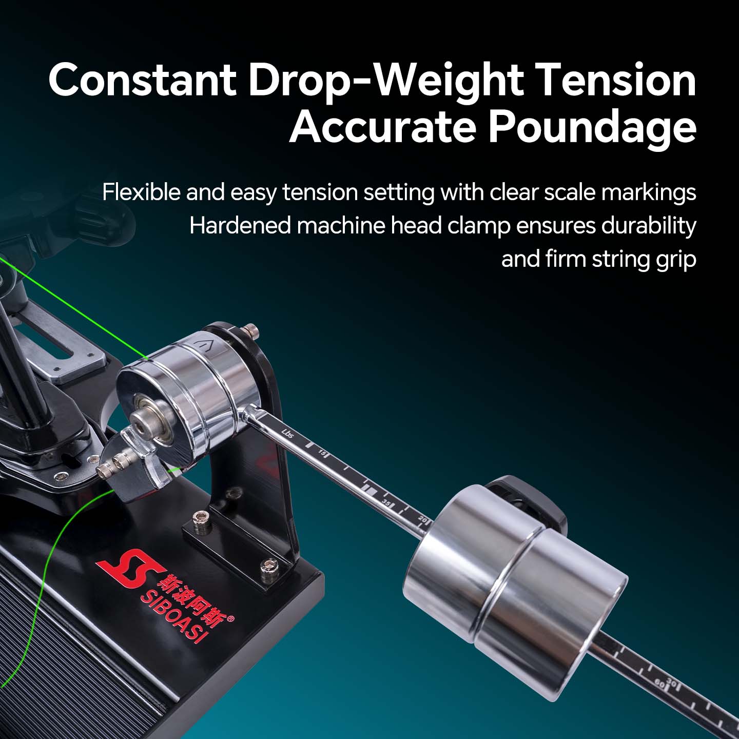 Professional racquet stringing machine setup
